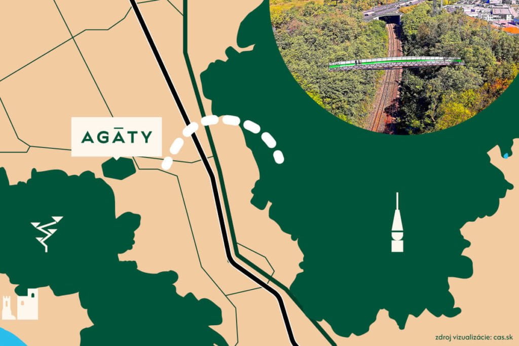 Mapa Cyklotrasa s mostom na Železnú Studničku